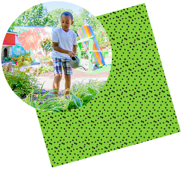 Young boy in Story Garden